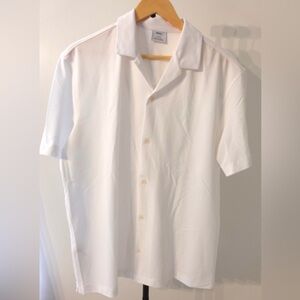 Mango White Casual Button Down Shirt